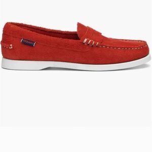 Sebago Red Suede Docksides Dan Boat Flesh Out Mocassin Loafers Size 6 NWT